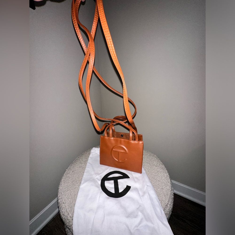 Small Telfar shopping bag in the color cognac